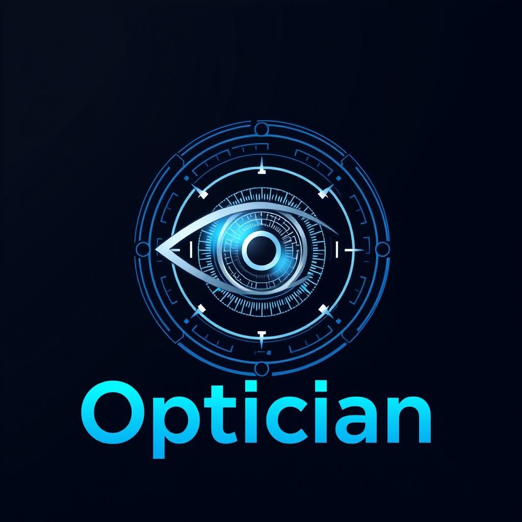 Logo opticien design avec concept de technologie et innovation