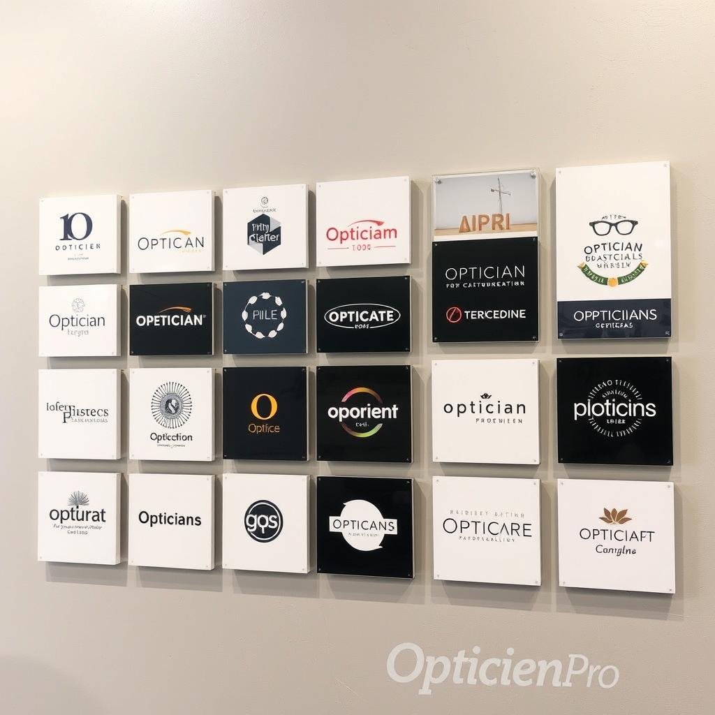 Portfolio de logos d'opticiens créés par OpticienPro